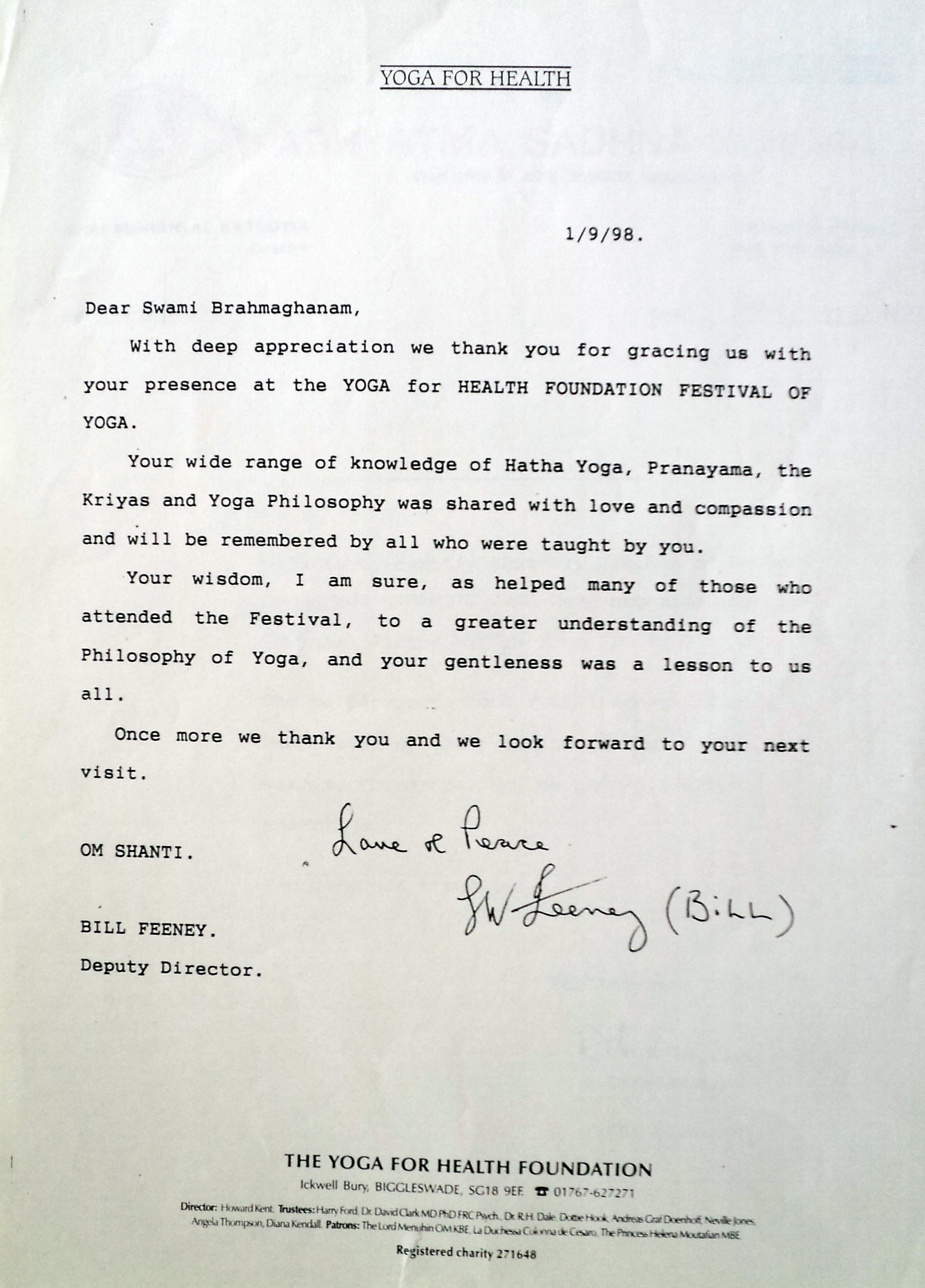 Appreciation Letter from International Delegate